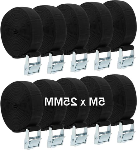 10 stuks spanbanden van 5 meter x 25 mm voor fietsendrager en vrachtaanhanger