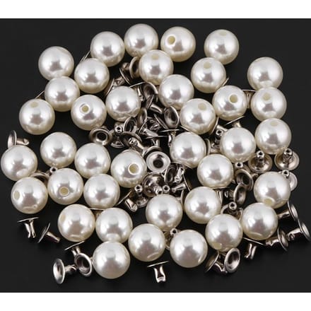 300 stuks 6mm 8mm 10mm 12mm Gemengde Maten Klinknagels Stud Knop Craft Tas Decoratie Wit gray
