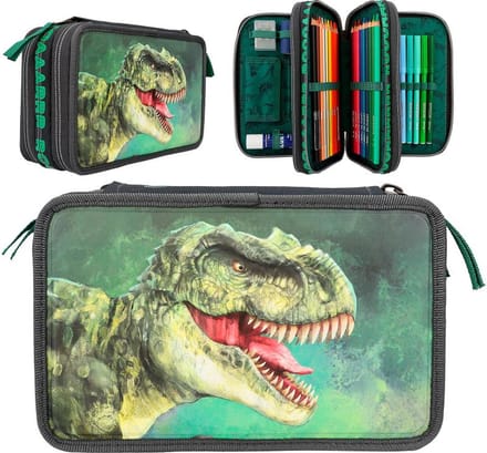 Dino World 3-vaks etui, gevuld met LED
