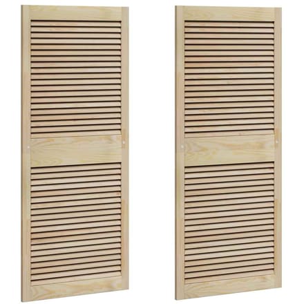 vidaXL - Kastdeur - 2 - st - Naturel - 140,5 - x - 59,5 - cm - Massief - grenenhout