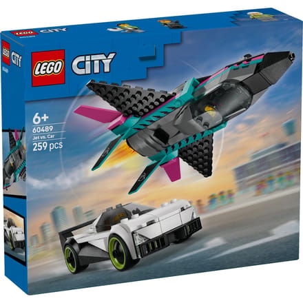 LEGO City Straalvliegtuig vs. Sportauto Bouwset 60489 | Avontuurlijke Race- en Vliegset voor Kinderen