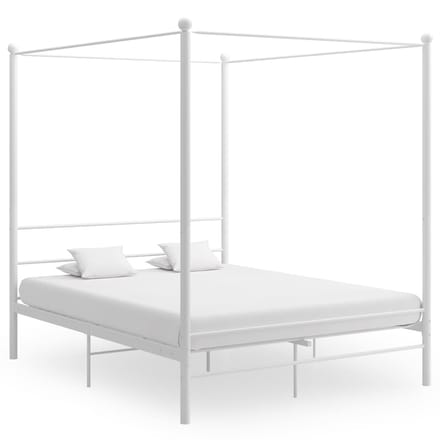 vidaXL - Hemelbedframe - metaal - wit - 160x200 - cm
