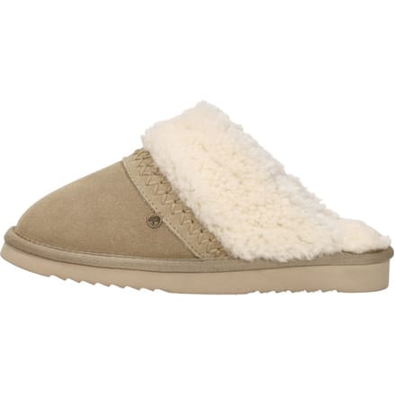 Warmbat Nhill Strap Curly Wool Dames Sloffen - Ecru