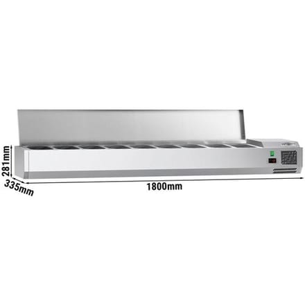 GGM Gastro Opzetkoelvitrine ECO - 1800x335mm - 8x GN 1/4 zilver