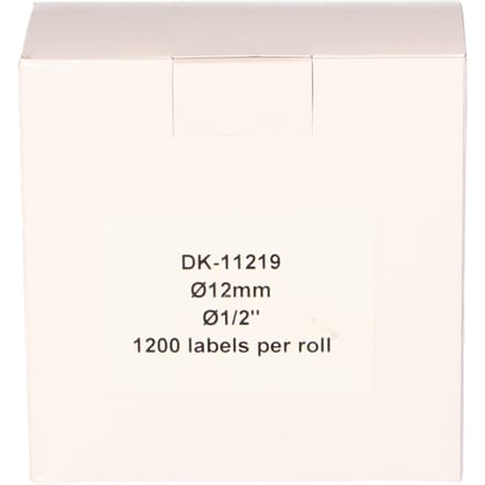 FLWR - Labelprinterrol / DK-11219 / 12x12mm / Wit - Geschikt voor Brother