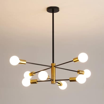 Haobosic Moderne Peervormige - Hanglamp - Zwart - 8-armig E27 Zonder Lichtbron - 73cm