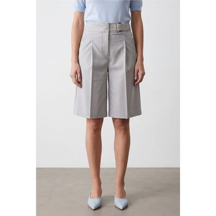Hoge taille wijde broekshorts met riem