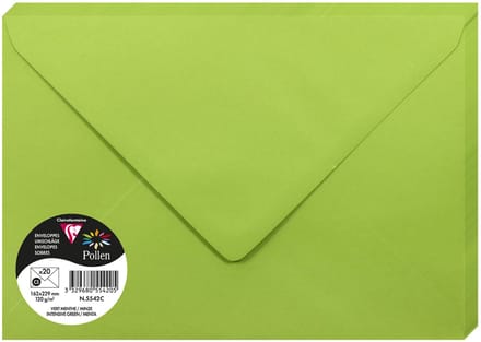 Clairefontaine Pollen - Enveloppe - C5 - 162x229mm - Munt - Groen