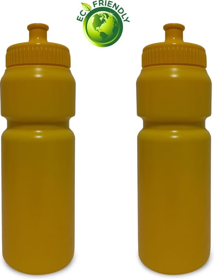 Drinkflessen 750ml x2 - Bidons kinderen/volwassenen - Geel