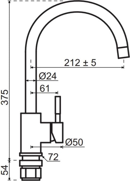 Lanesto Monza Eenhendelkeukenmengkraan Mat Zwart - Sturdy Black