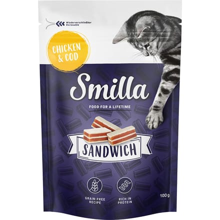 Smilla Sandwich Snack Kip & Kabeljauw - Voordeelpakket: 3 x 100 g