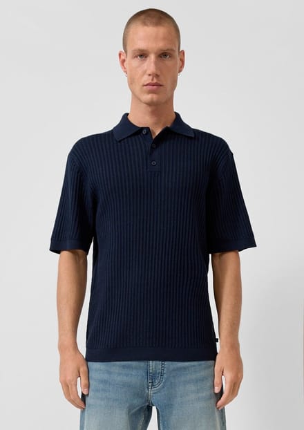 Poloshirt van linnenmix QS