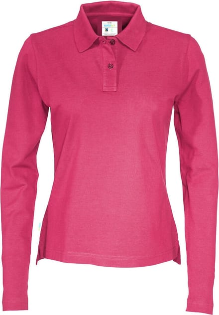 Cottover POLO PIQUE LONG SLEEVE LADY - GOTS GECERTIFICEERD 141017 - Fuchsia - XL