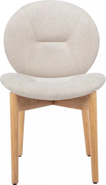 Vente-unique Set van 2 stoelen van stof en heveahout - Beige - ISADIO
