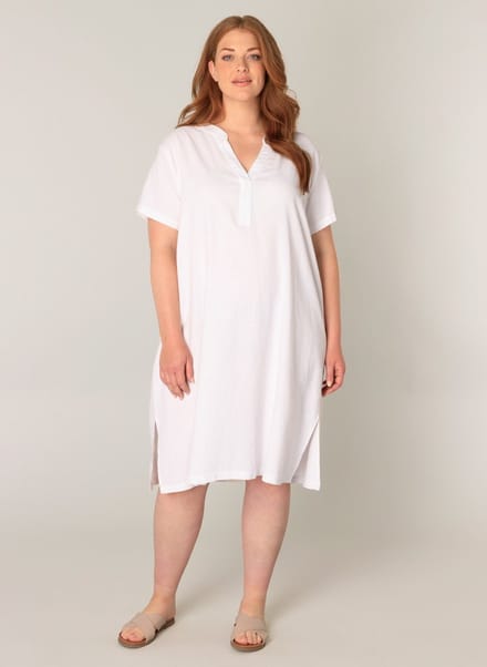 BASE LEVEL CURVY Yacinthe Dresses - Natural White - maat X-0(44)