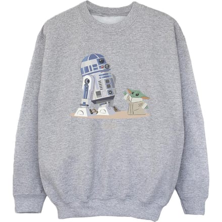 Star Wars Jongens The Mandalorian R2D2 en Grogu Sweatshirt (Sportgrijs)