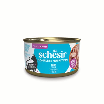 6 x 85g Schesir Complete Nutrition in Bouillon Tonijn natvoer voor katten