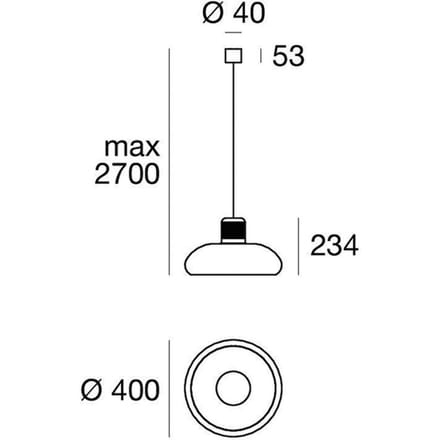 Stilnovo Trepiù LED hanglamp, wit/zwart, Ø 40 cm