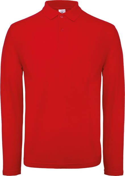 B&C BE INSPIRED - Men´s Long Sleeve Polo ID.001 - Red - M