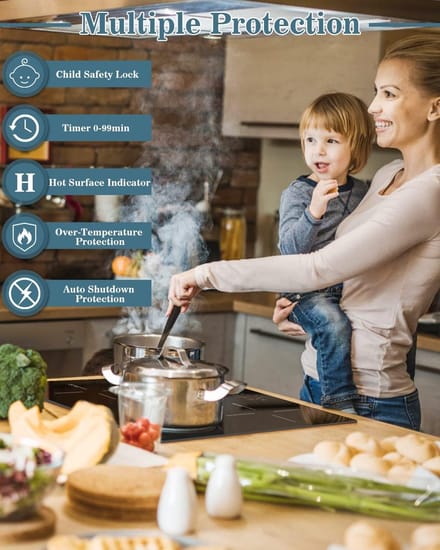 Inbouw Inductiekookplaat 60 cm met 4 Zones, Touchbediening en Timer