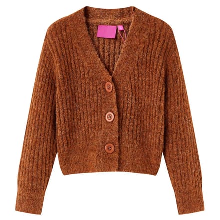 vidaXL - Kindervest - gebreid - 116 - cognackleurig