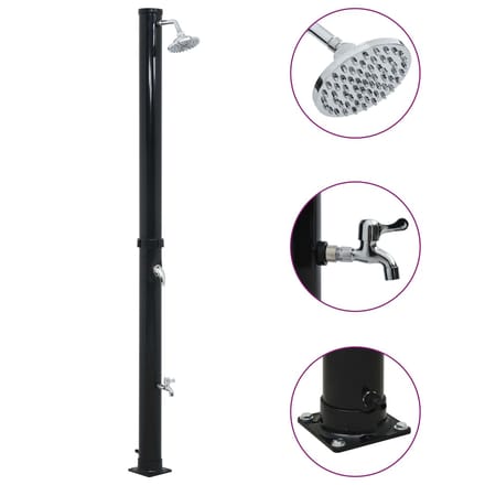 vidaXL Solardouche 20 L 220 cm zwart