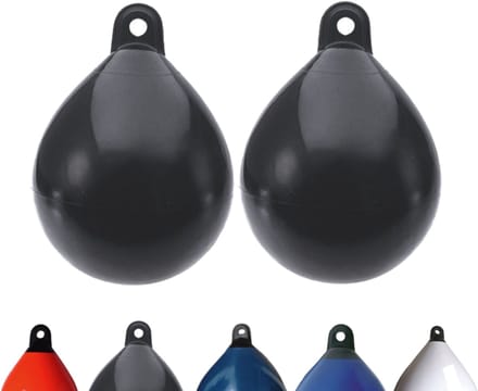 Set van 2 Majoni bolvormige stootkussens, diameter 65 cm, zwart