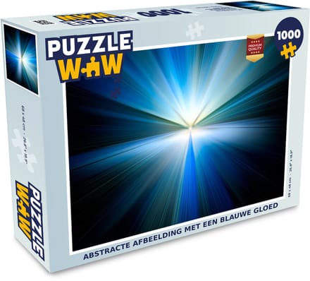 Puzzel Abstracte afbeelding met een blauwe gloed - Legpuzzel - Puzzel 1000 stukjes volwassenen