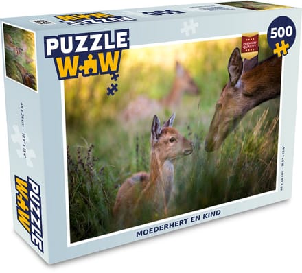 Puzzel Herten - Gras - Bos - Legpuzzel - Puzzel 500 stukjes