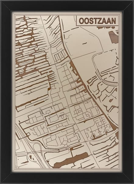 Houten stadskaart van Oostzaan