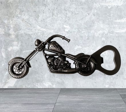 Flesopener Motorfiets ( Zilverkleurig ) 12.7 x 4.6 cm