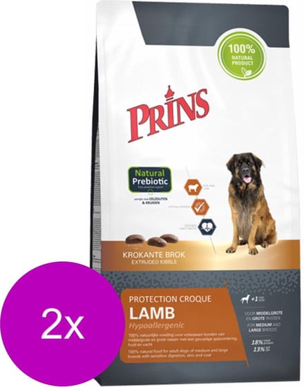 Prins Protection Croque Lamb Hypoallergenic - Hondenvoer - 2 x 2 kg