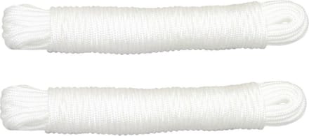 AMIG Touw - 2x - 10 meter - D3mm - polypropyleen - 50 kg - wit - waslijn - tuin