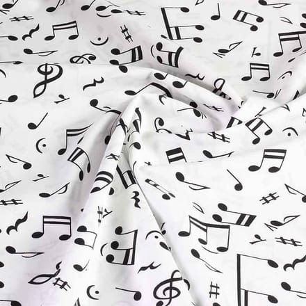 Funkytex 100% katoen muzieknoot geweven 3 meter
