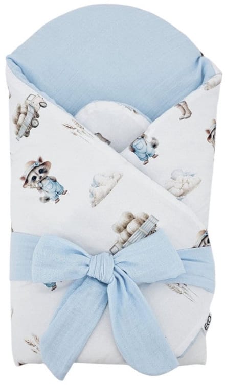 Printed Cotton+Muslin Swaddle Blanket with Coconut FARMER