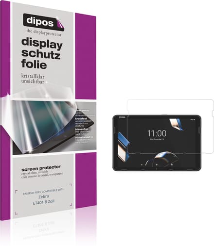dipos – 2x Beschermfolie geschikt voor Zebra ET401 8 Zoll | Krasbestendige & heldere Screenprotector Ultra-Thin