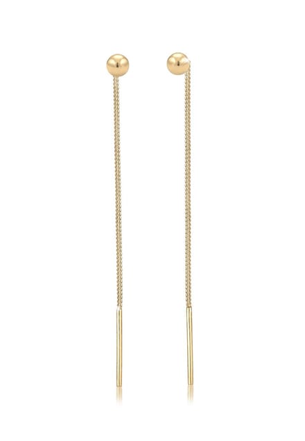 Elli Oorbellen Hanger Geo Bol Basic Doorhalen 925 Zilver verguld
