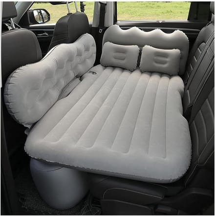 Luchtbed Auto - Kampeerbed - Reizen en Kamperen - Ergonomisch Golfontwerp - 135x85x12 cm - Grijs