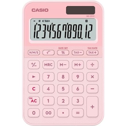 Casio Bureaurekenmachine Lichtroze Aantal displayposities: 12 (l x b x h) 154.5 x 101 x 18 mm