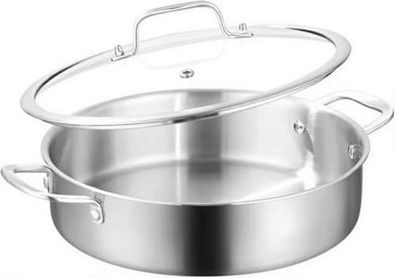 Drie-laagse RVS Koekenpan 30cm - Inductie, Oven en Vaatwasserbestendig