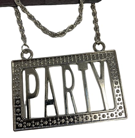 Metalen party ketting - PARTY - zilverkleurig