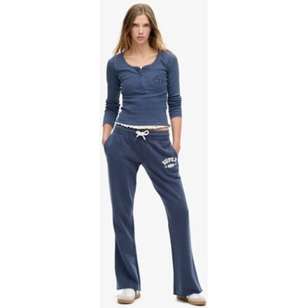 Superdry Athletic Essentials Flare Joggingbroek Met Lage Taille Blauw Grootte: 34