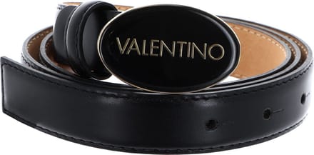 VALENTINO Riem Block Plaque Buckle Belt W85 Nero / Oro Zwart