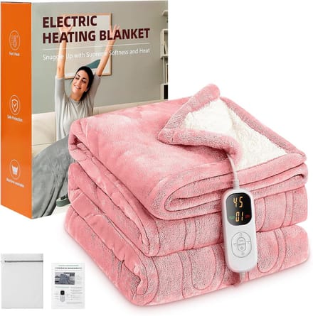 Elektrische Warmtedeken 130x180 cm met Timer en 8 Warmtestanden, Wasbaar