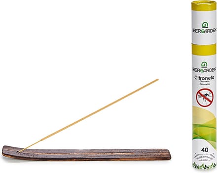 Ibergarden Citronella wierrook sticks - met houder/plankje - 40x sticks - 32 cm