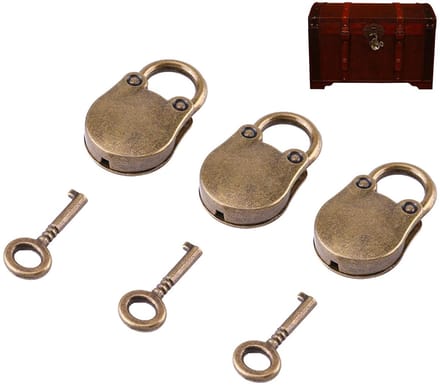 Dailygoody - Vintage Padlocks Set - 3 Stuks Berenvormige Mini