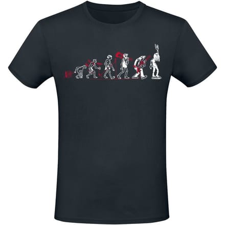 Sprüche - Fun T-shirt - Evolution of Metal - M - voor Mannen - zwart