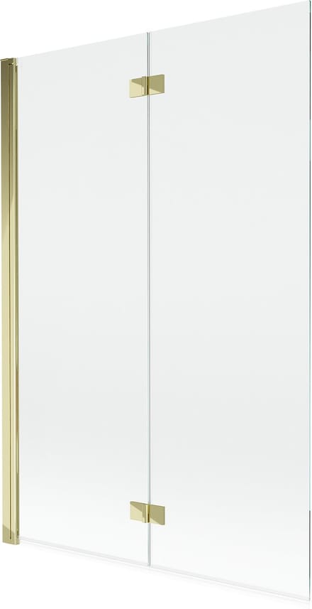Mexen Mist douchewand 2-delig links 120 x 150 , transparant, goud - 8A9-120-002-50-00-L
