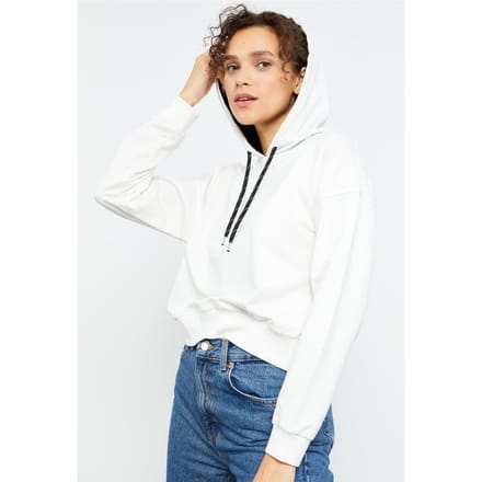 Ontspannen Hoodie Sweatshirt met Strikdetail