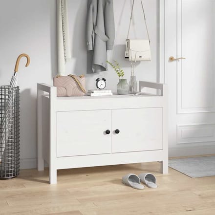 vidaXL - Halbankje - 80x40x60 - cm - massief - grenenhout - wit